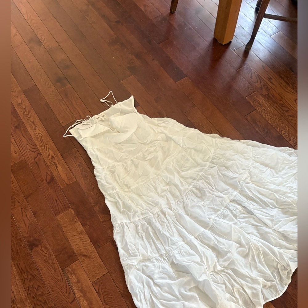 Selfie Leslie White Ruffled Tiered Maxi Dress